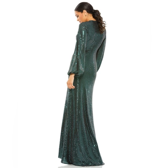Mac Duggal 26576 Long Sleeve Formal Blouson Dress - Picture 2 of 5